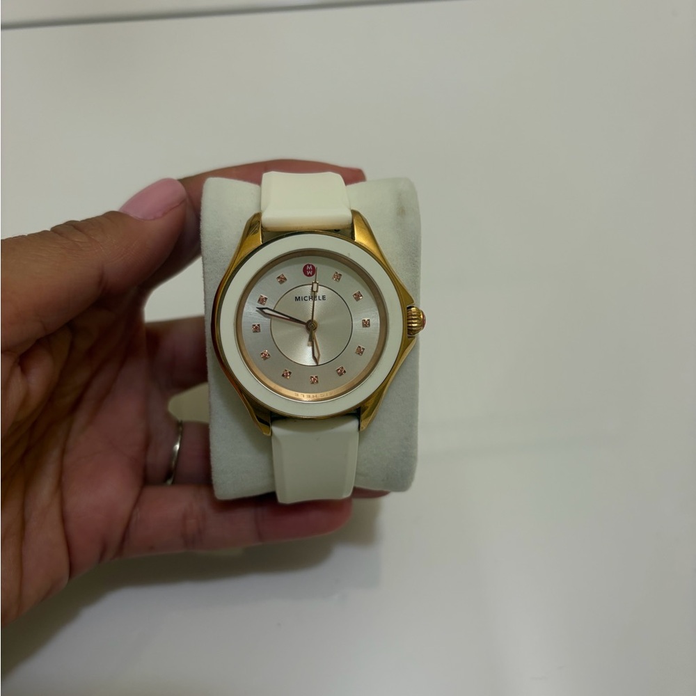 Michele Gold and Cream Watch